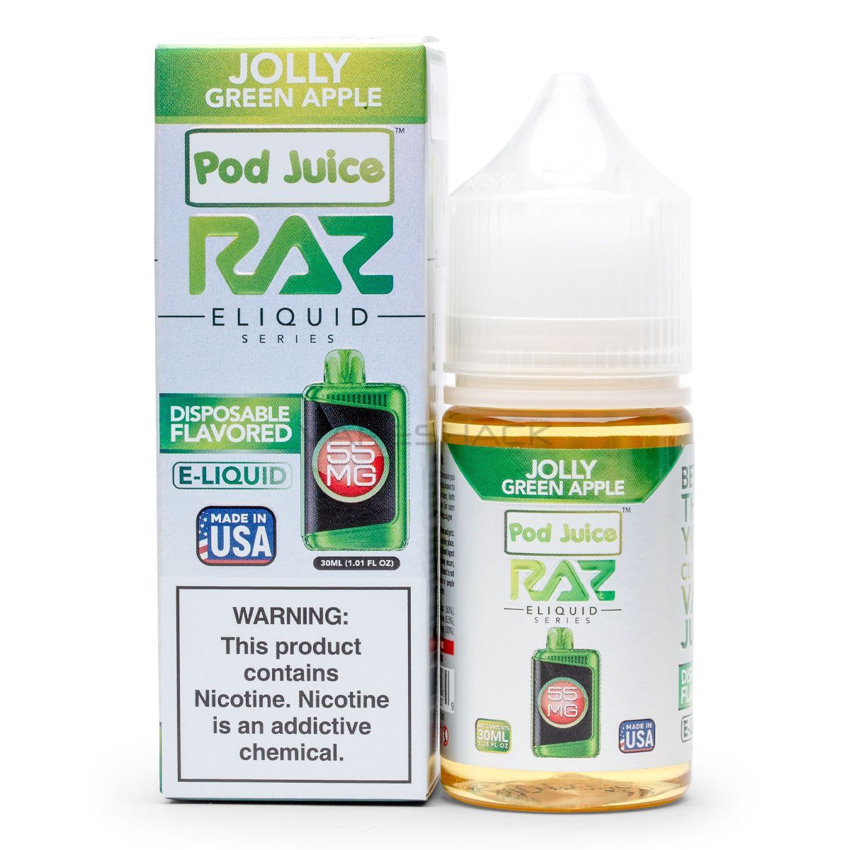 Jolly Green Apple - Pod Juice X Raz E-Liquid - 30ML  Vape Shack