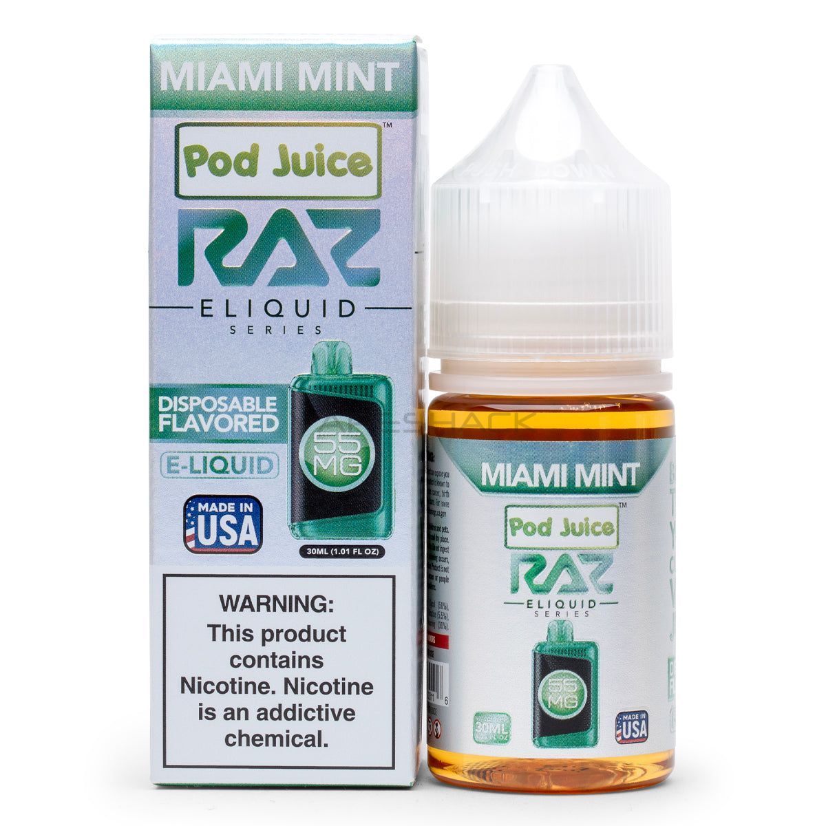 Miami Mint - Pod Juice X Raz E-Liquid - 30ML Vape Shack Miami Mint - Pod Juice X Raz E-Liquid - 30ML Vape Shack