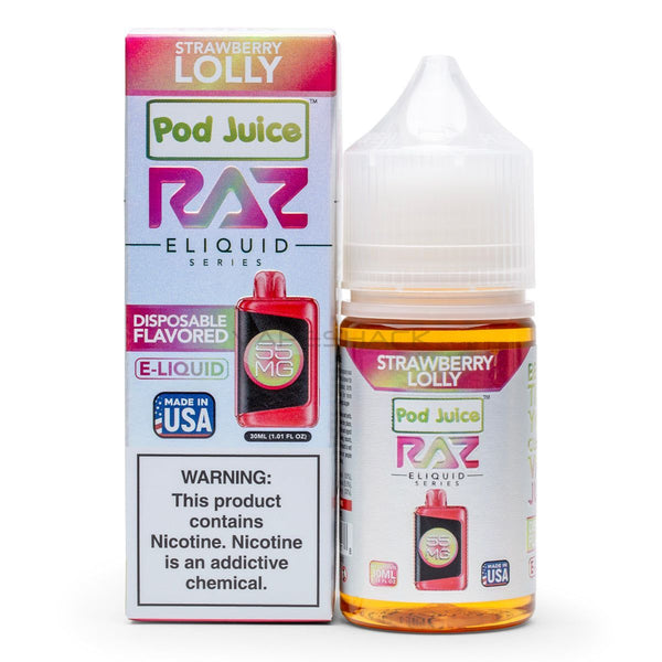 Strawberry Lolly - Pod Juice X Raz E-Liquid - 30ML  Vape Shack