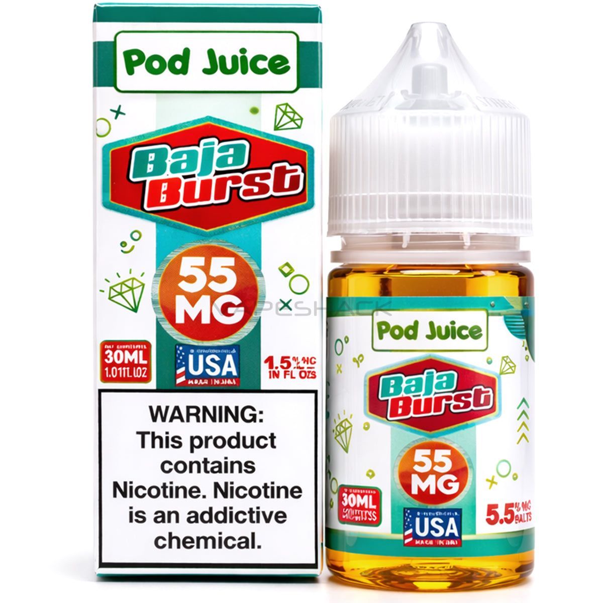 Smooth Hit Vape Juice Hi Drip Freebase Vape Juice Baja Burst - Pod Juice - 30ML Vape Shack Smooth Hit Vape Juice Hi Drip Freebase Vape Juice Baja Burst - Pod Juice - 30ML Vape Shack