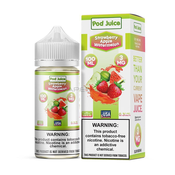 Strawberry Apple Watermelon - Pod Juice E-Liquid - 100ML - $14.99 - Vape Shack Strawberry Apple Watermelon - Pod Juice E-Liquid - 100ML - $14.99 - Vape Shack